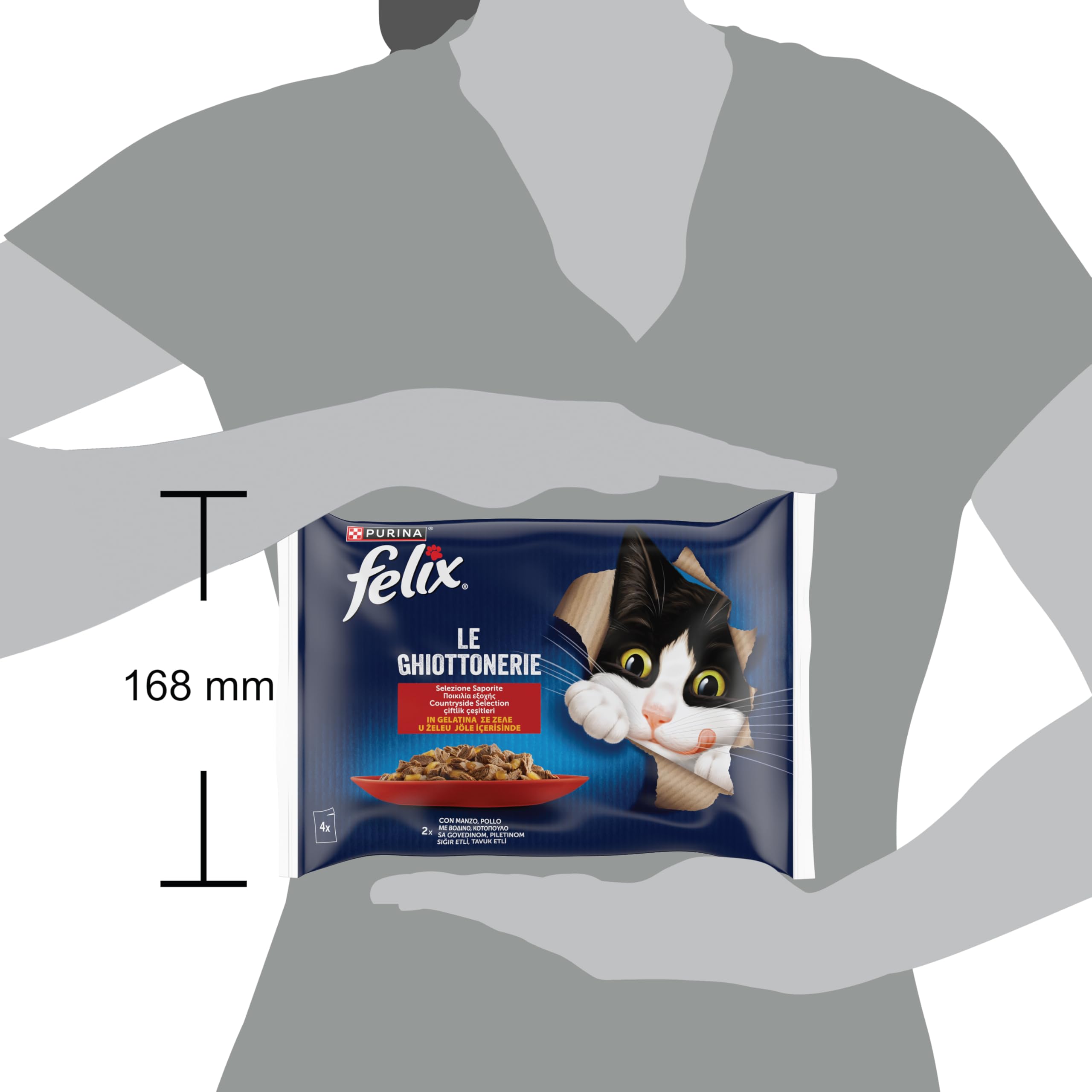 Felix Sığır Eti ve Tavuklu Kedi Yaş Maması Avantajlı Paket (4 x 12 x 85 gr) 48'li
