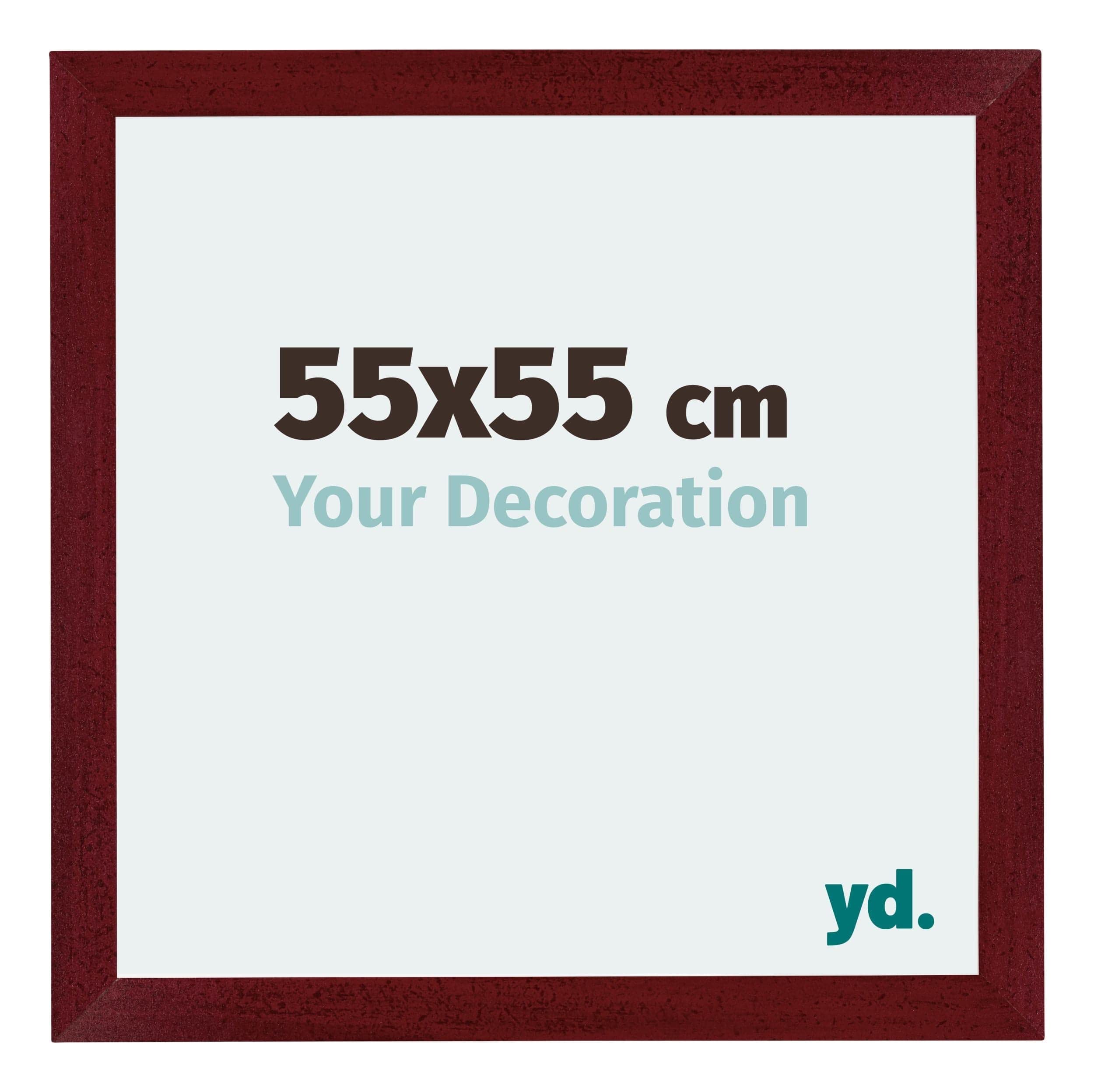 Your Decoration - Picture Frame 55x55 cm - Wine Red Swept - Decorative Wall Frame in MDF with Antireflection - Frame 55x55 - Mura — image 1