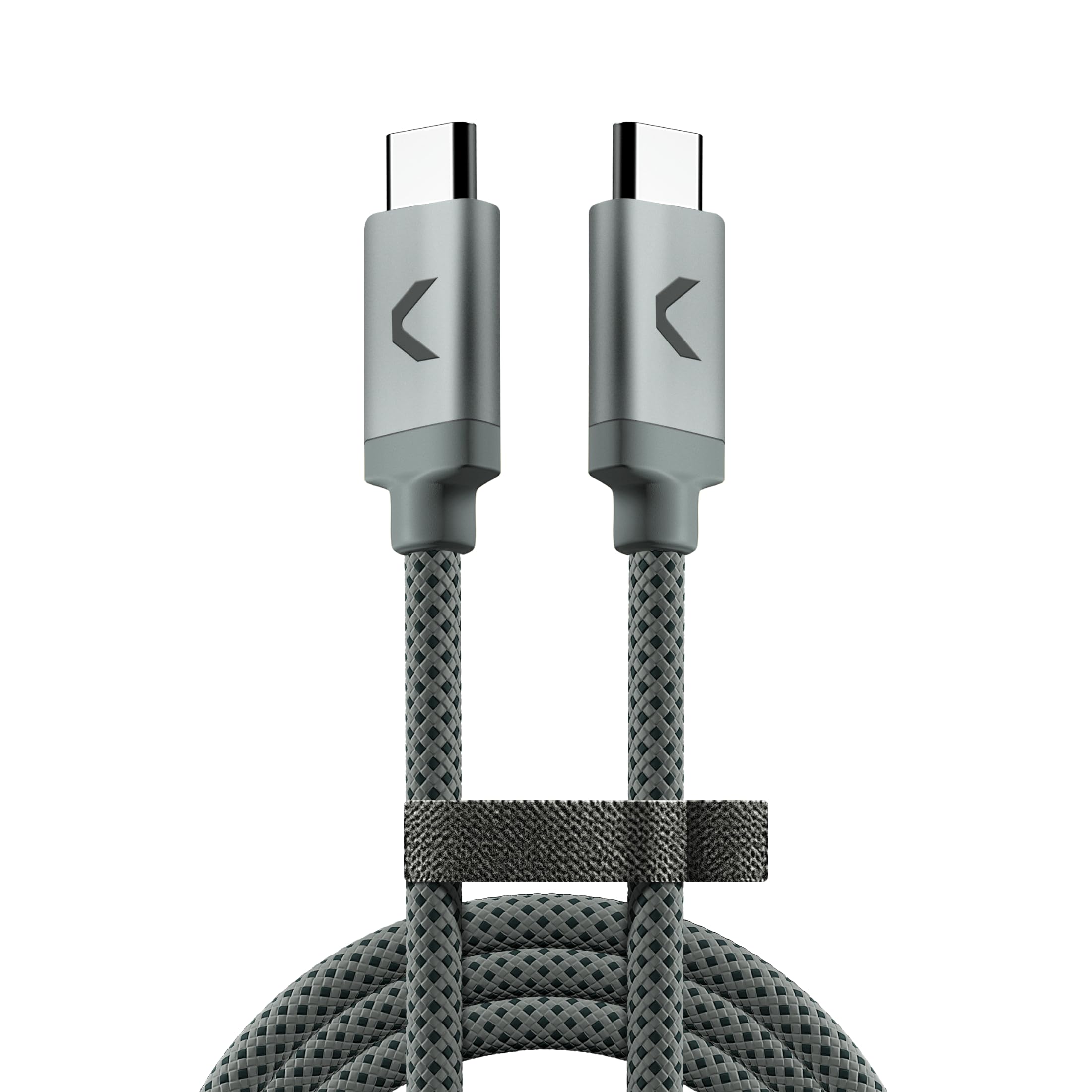 Clemm Chain Nylon Cable 100W USB-C to USB-C USB 3 2 6 5ft Muted Gray