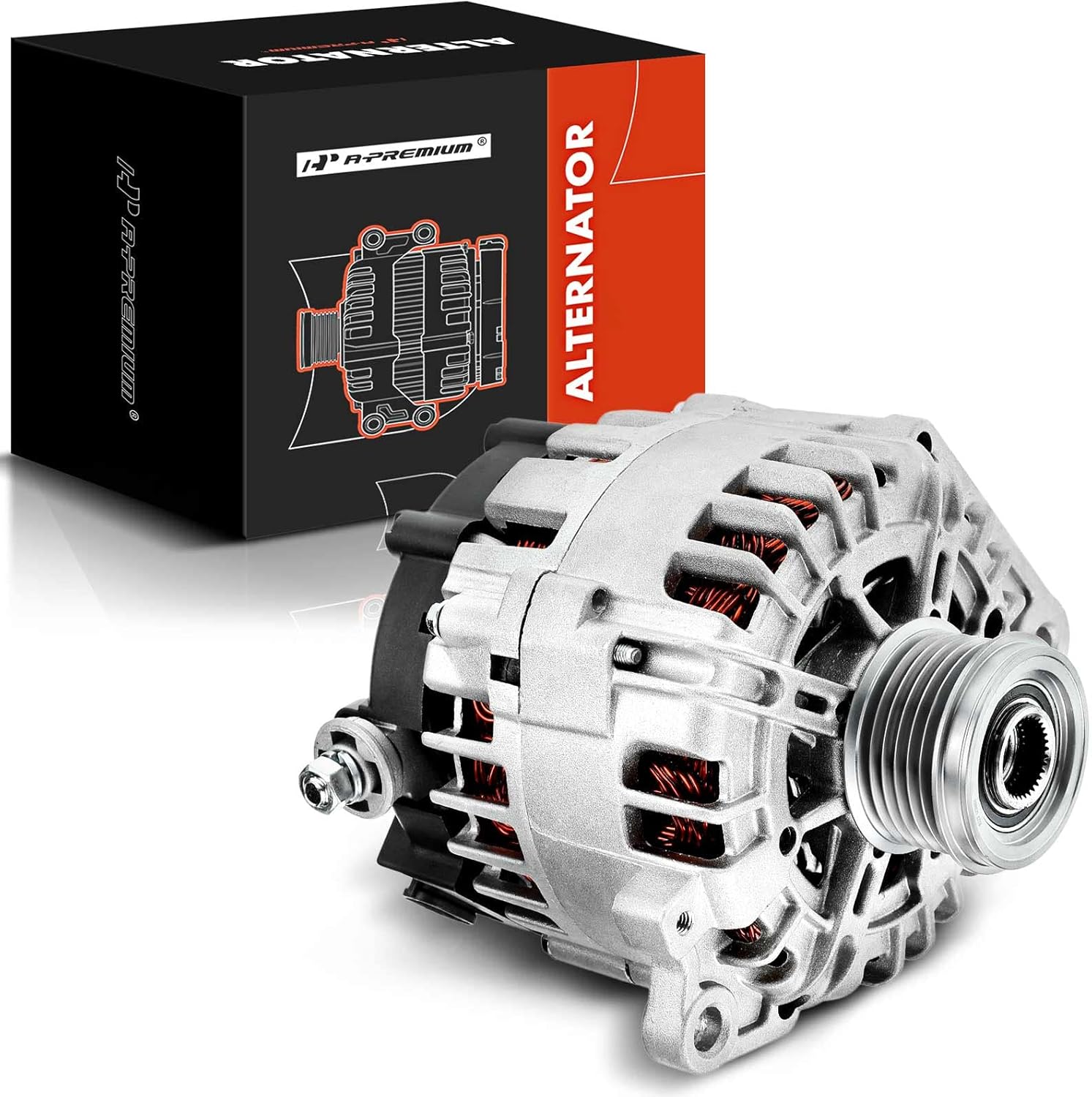 A-Premium Alternator Compatible with Nissan Models - Altima 07-13, Sentra 07-12, Rogue 11-13, Rogue Select 14-15, L4 2.5L - 110Amp 12V 6-Groove Clutch Pulley, Replace# 23100JA02A, TG12C032, 23100JA02B
