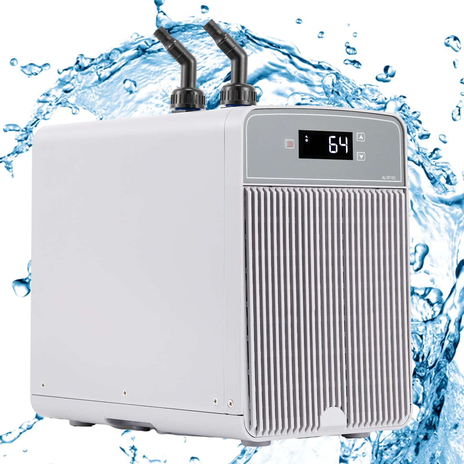 Poafamx Aquarium Chiller 42Gal Hydroponics Water Chiller 1/10 HP for Saltwater Freshwater Fish Axolotl Coral Jellyfish with Pump and Pipe 110V