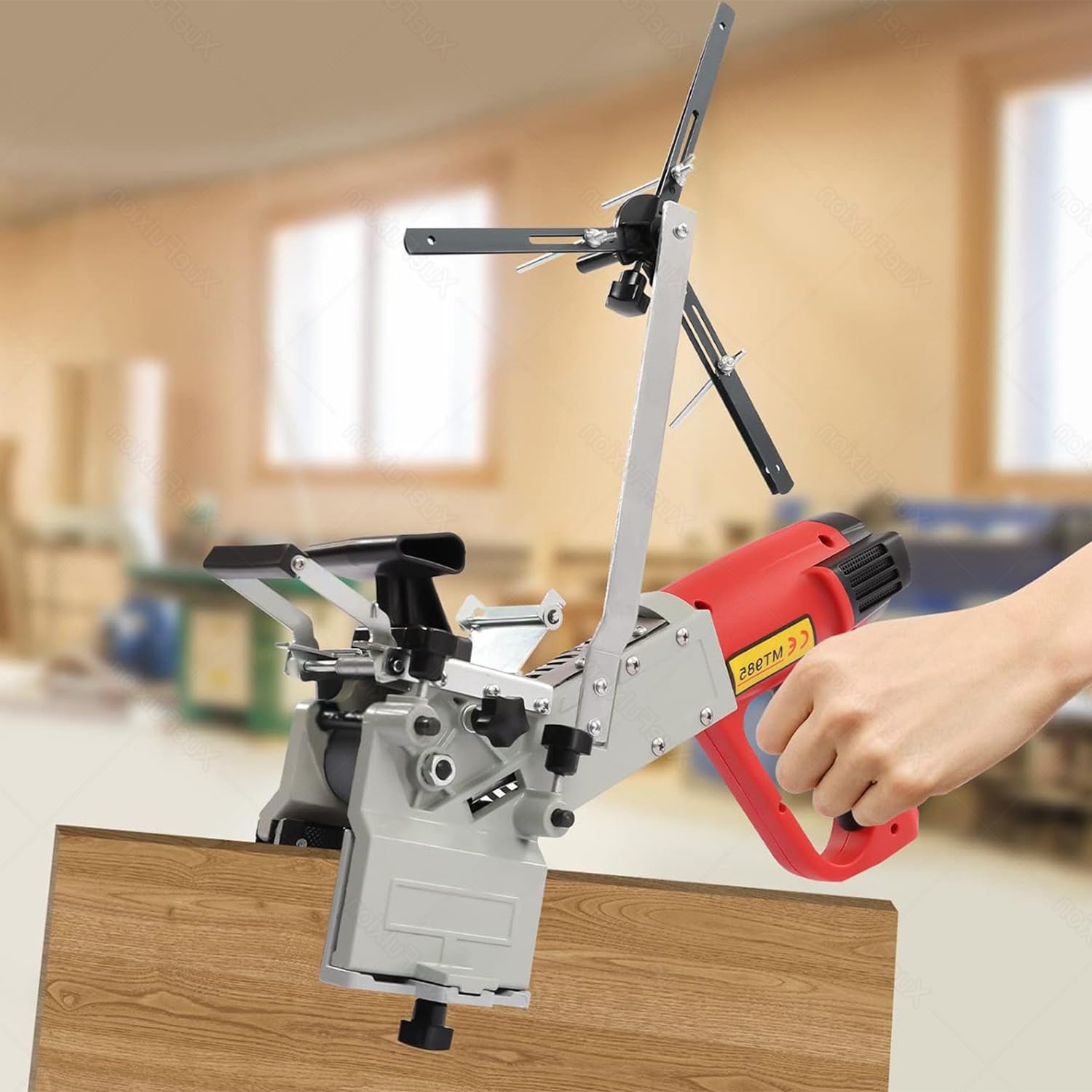 Htdre Portable Edge Banding Machine 2000W For Woodworking, Straight And Curved Edge Banding, Manual Edge Cuts Accurately For Home Improvement Projects