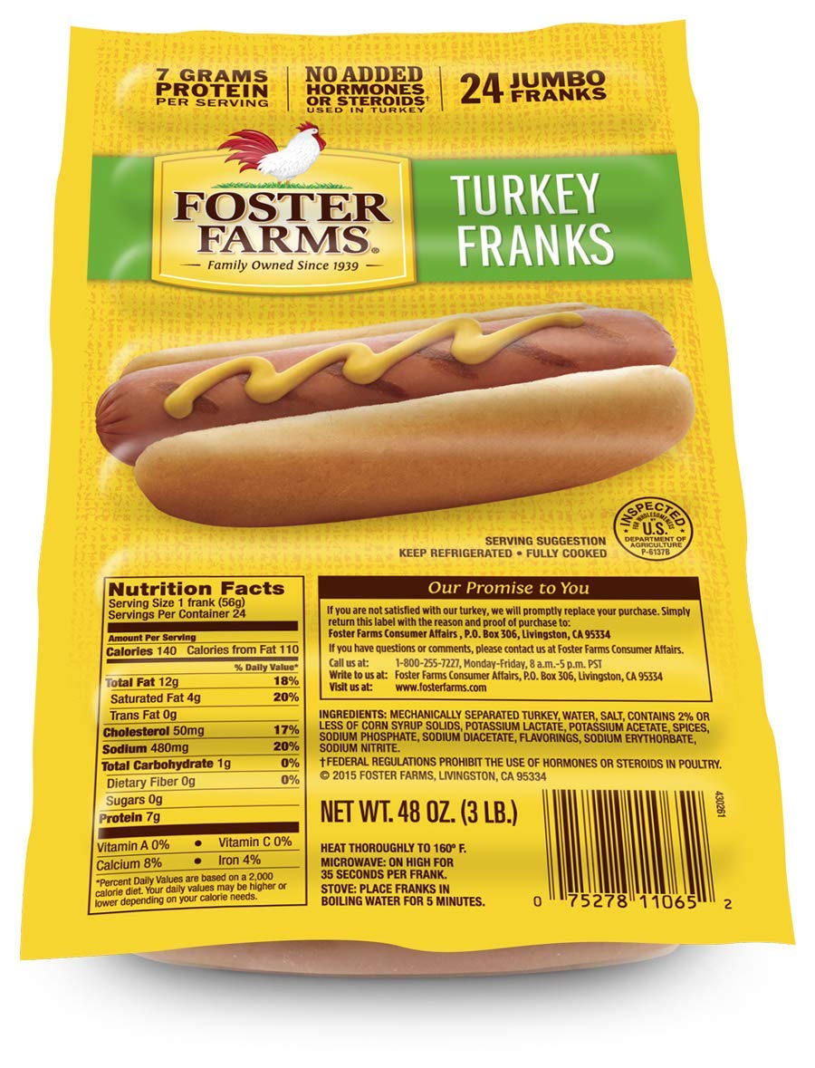 Foster Farms, Turkey Franks, 3 lb Grocery & Gourmet Food