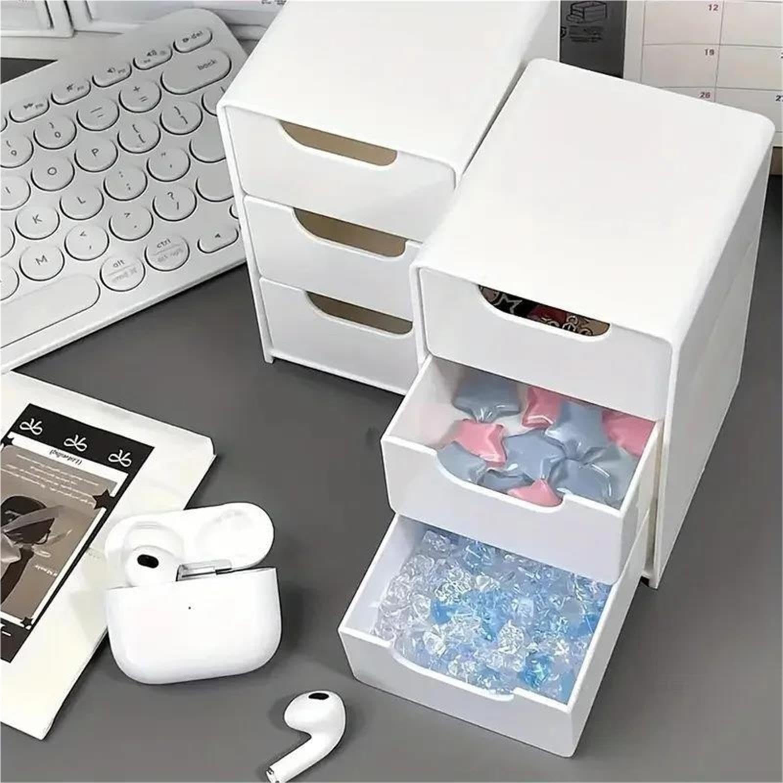 Organizador de caja almacenamiento cosméticos plástico 3 niveles