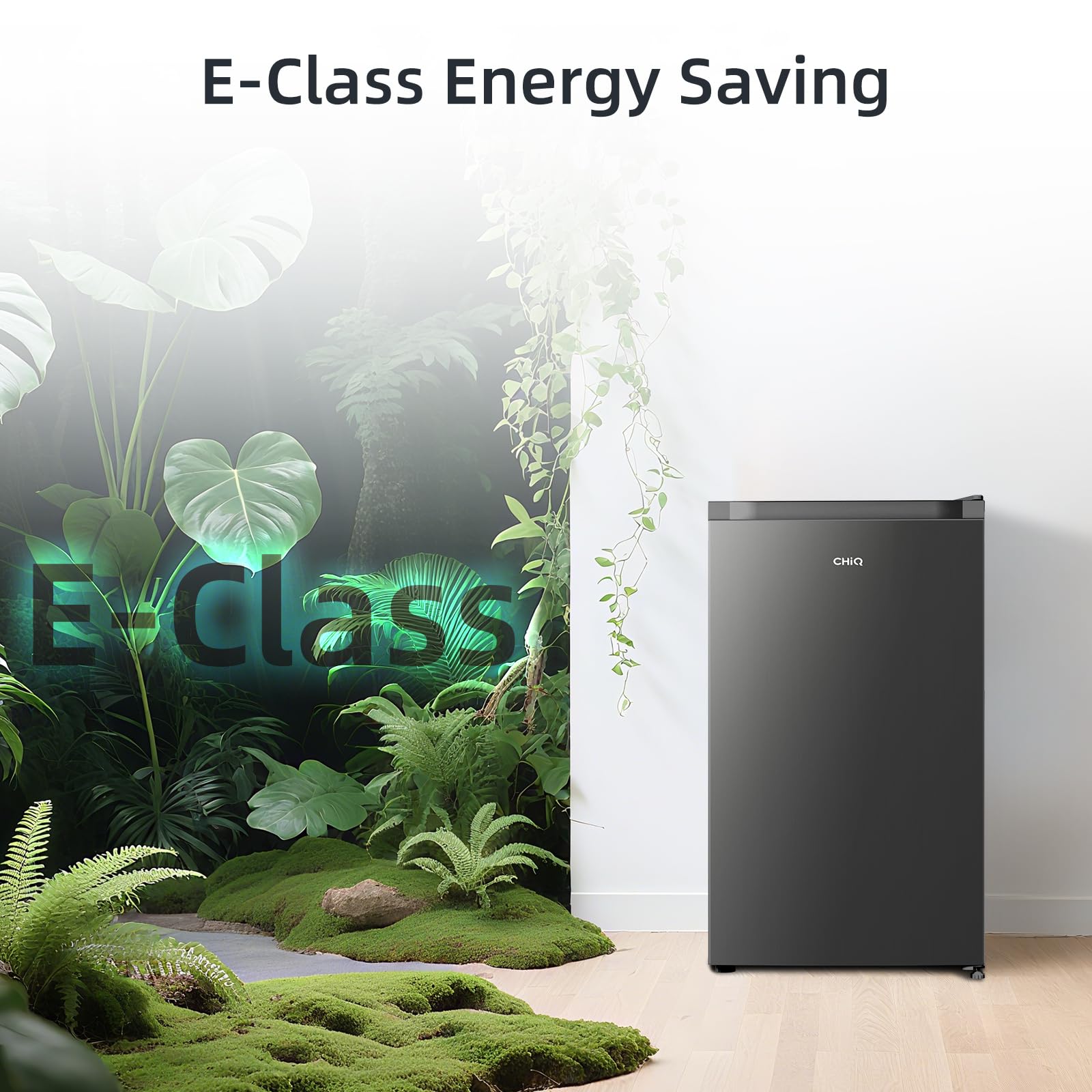CHiQ CSF101D4EU, Under Counter Fridge, 92L, 7 Temp Settings, Chill Zone, H831 x W474 x D447(mm), Reversible Door, Adjustable Shelves, Sleek Design, Black [Energy Class E] — view 7