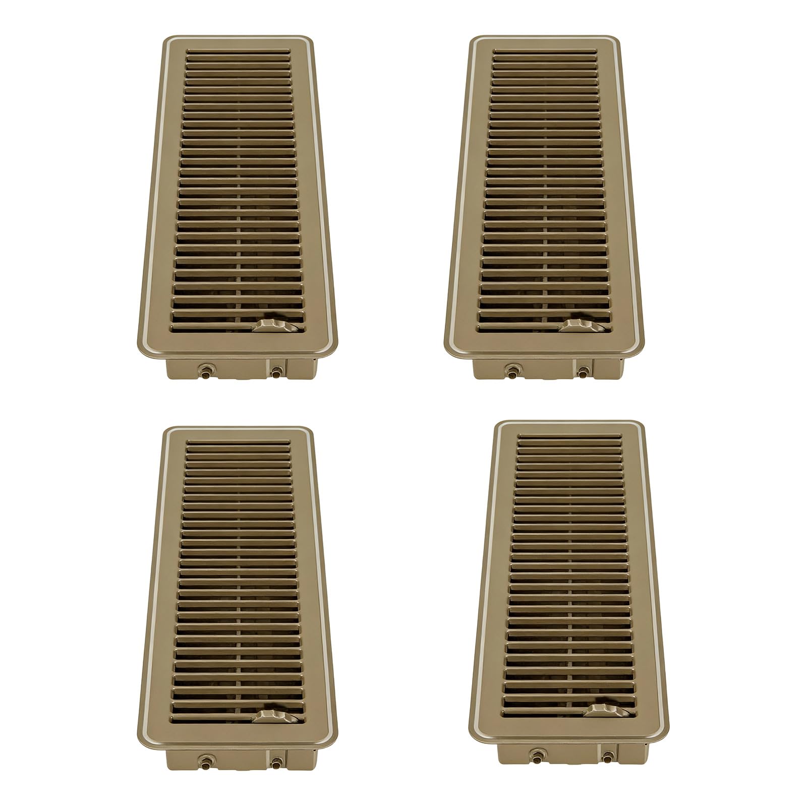 Zbiianxer Brown 4Pcs High Efficiency Vent Grille Metal Floor Register Cover Replacement Covers With Adjustable Airflows Enduring High Efficiency Grille