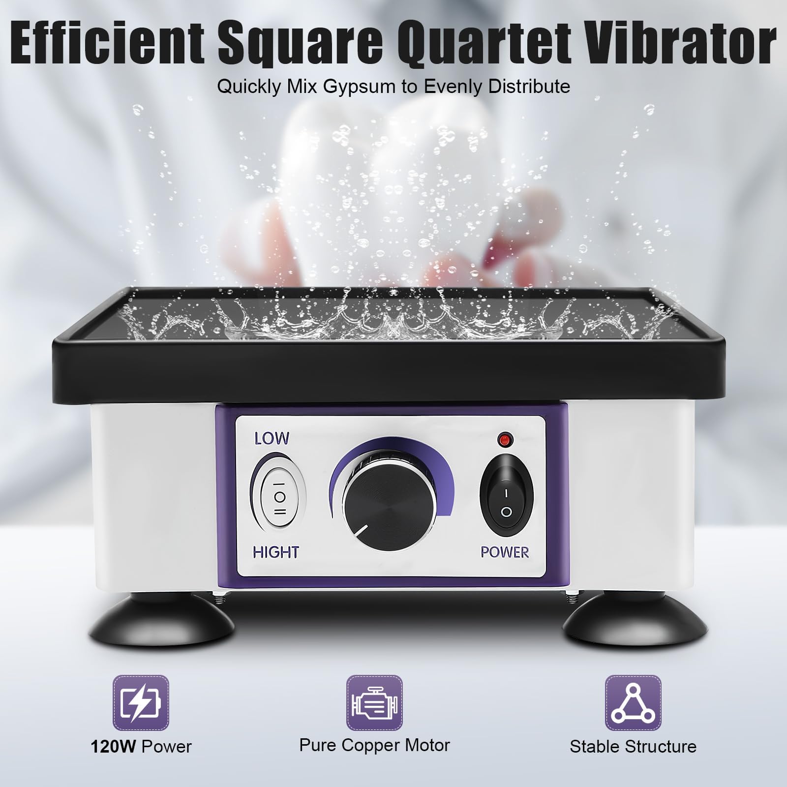 Dental Oszillator, 120W 220V Gipsrüttler Rüttler Vibrator Rüttelplatte | Kupfermotor, Oszillatoren - Lab Equipment, Square Dentalrüttler Rüttler für Zahnärzte Zahnarzt Klinik