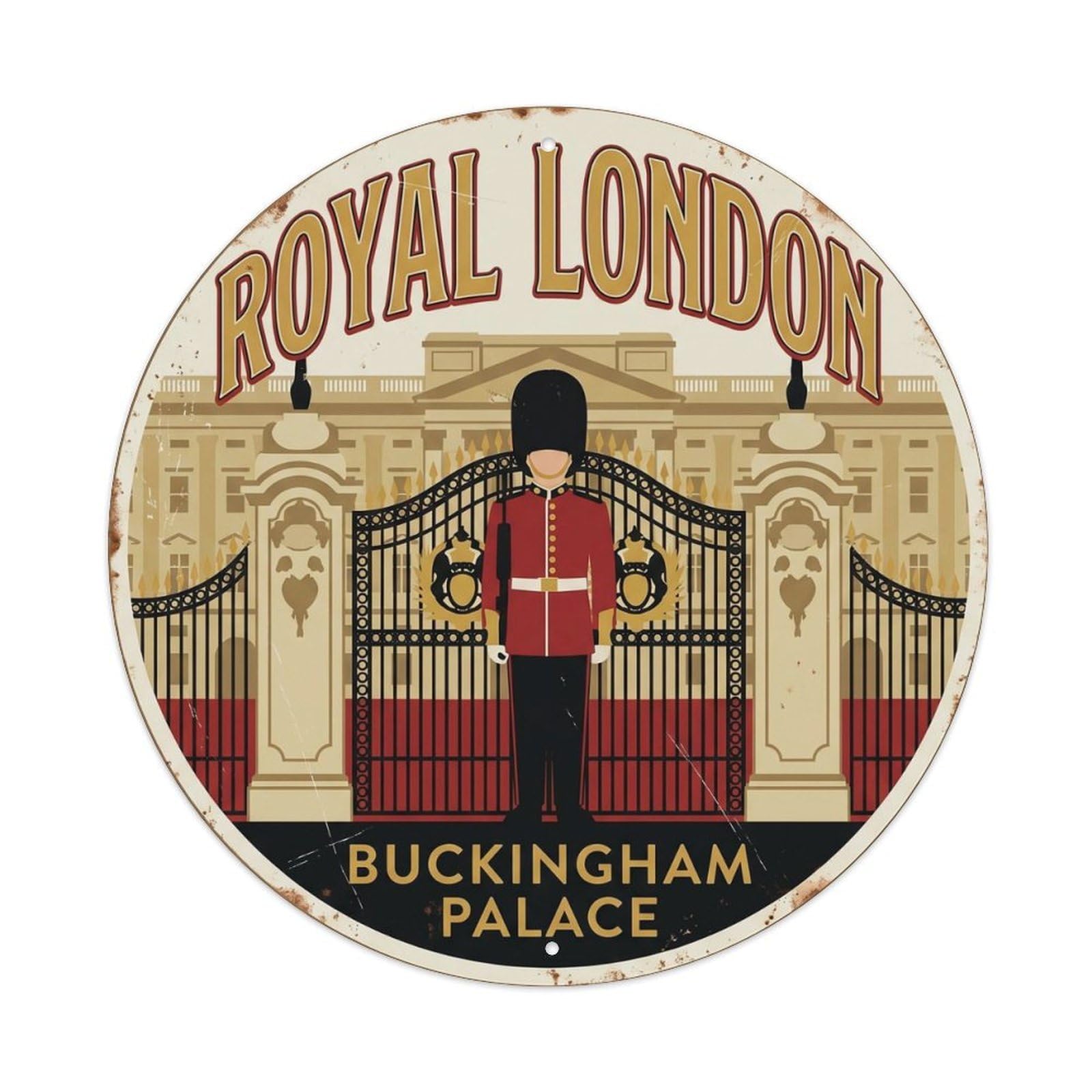 Okahys 8X8inch(20X20cm) Vintage Travel British Guard Royal Metal Tin Sign