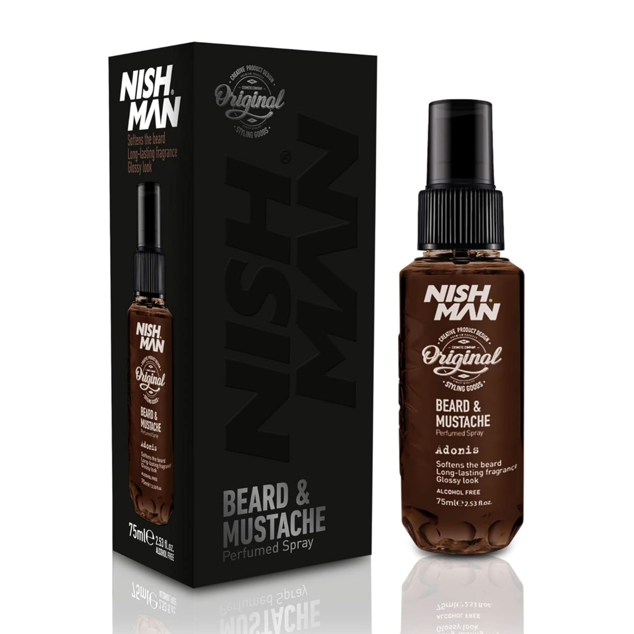Nishman Profumo Per Barba E Baffi - Adonis 75Ml - Fragranza Rinfrescante E Duratura Per La Cura Della Barba - Profumo Ideale Per La Cura Quotidiana Di Barba E Baffi-image