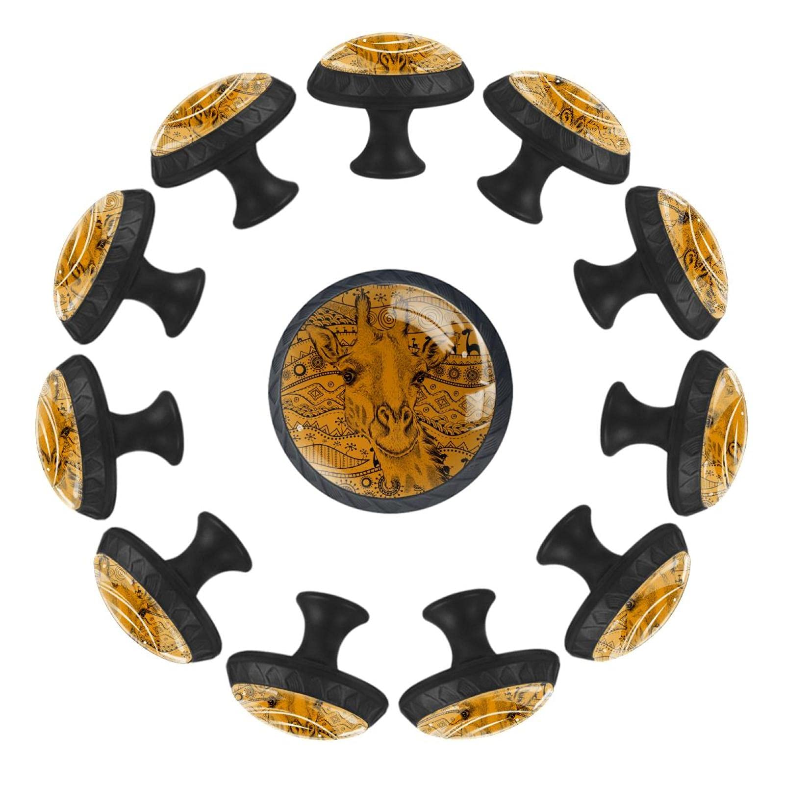 Boutons de tiroir girafe pour rénover une commode : lot de 12 boutons ronds 35 mm