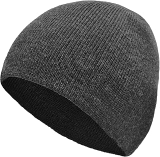 ZOORON Reversible Beanie Hat for Men Women - Unisex Cuffed Winter Knit Skull Cap, Stretchy One Size Fits Most