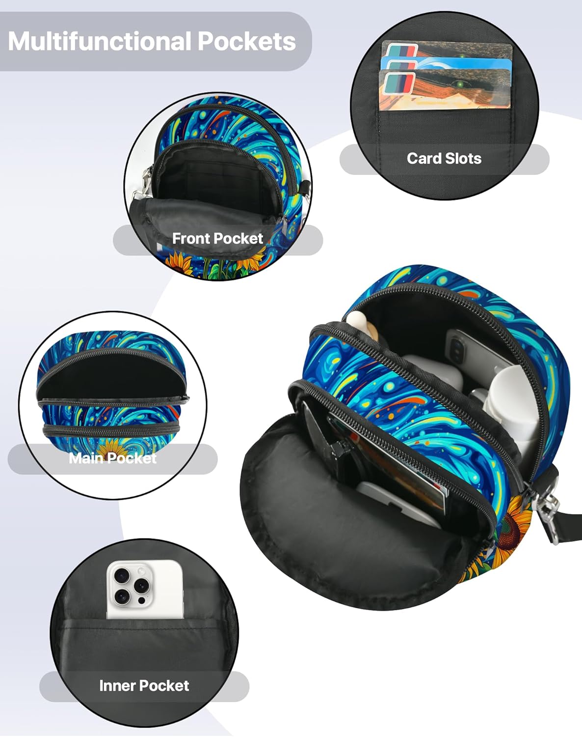 Yrebyou Cell Phone Purse Small Crossbody Bags for Women Shoulder Strap Wallet Casual Travel with Adjustable Strap - Image 6