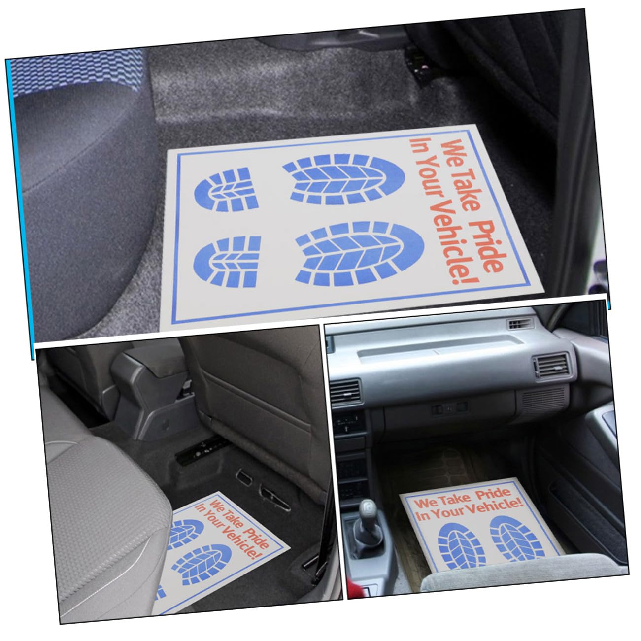 Mikinona Einweg Fußmatten Bodenschutz 60 Stück aus Weißem Kraftpapier fürs Auto für Fahrzeuge bei Autopflege und Wartung