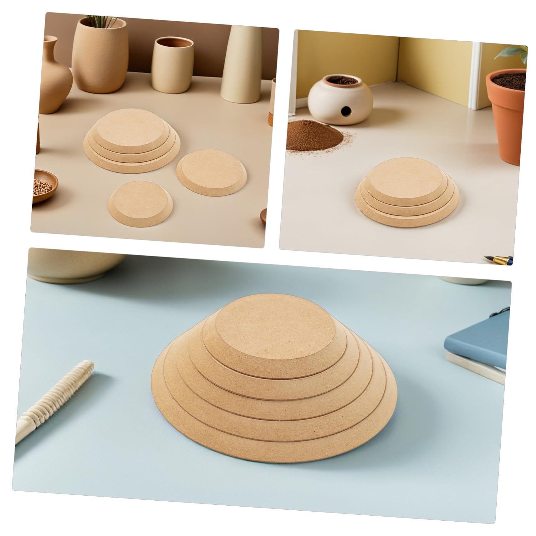 Gadpiparty 5 Szt. Częściowy Drewnianych Okrągłych Form Do Ceramiki Trwałe Precyzyjne Narzędzia Do Formowania Gliny Wielowarstwowe Modele Naczyń Ceramicznych