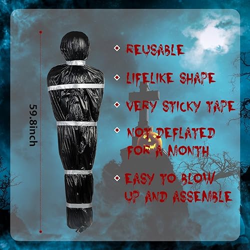 Miniatura 5 de Decoraciones de Halloween para víctimas de muerte al aire libre, bolsas de terror falso, accesorios para interiores y exteriores, decoración