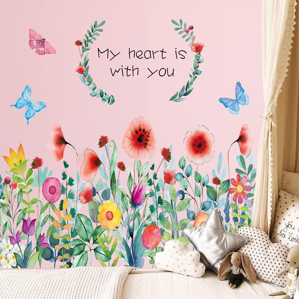3 Piezas Pegatinas De Pared De Flores De Ventana Simuladas Pegatinas De