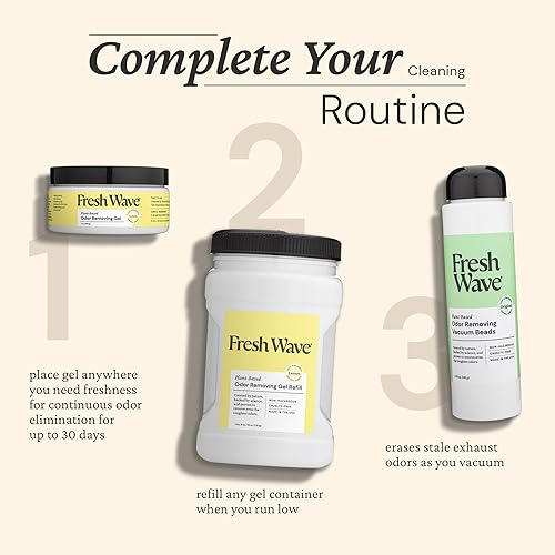 Miniatura 6 de Fresh Wave Paquete de geles eliminadores de olor aroma a limón, paquete de 3 unidades de 7 onzas y 63 oz. Recambio de gel