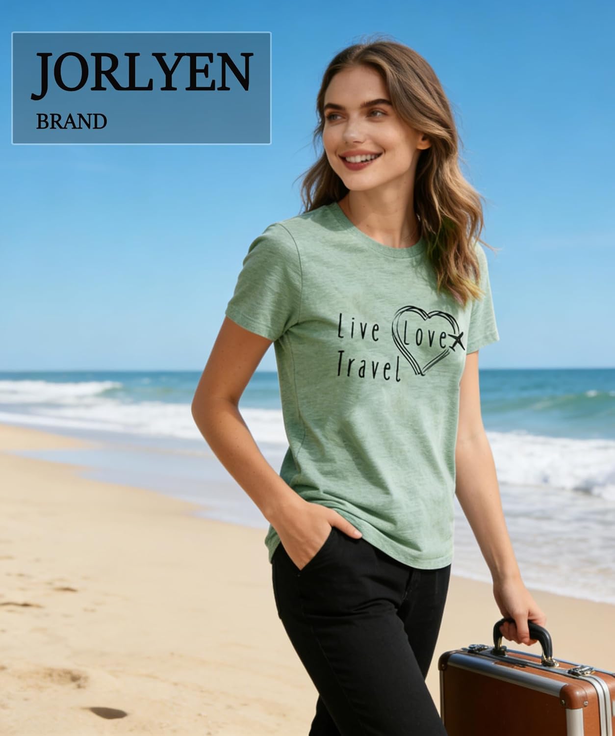 Women Probably Late for Something Shirt with Sayings Letter Printed Graphic Workout Athletic Loose Fitting Tee Tops - Image 2