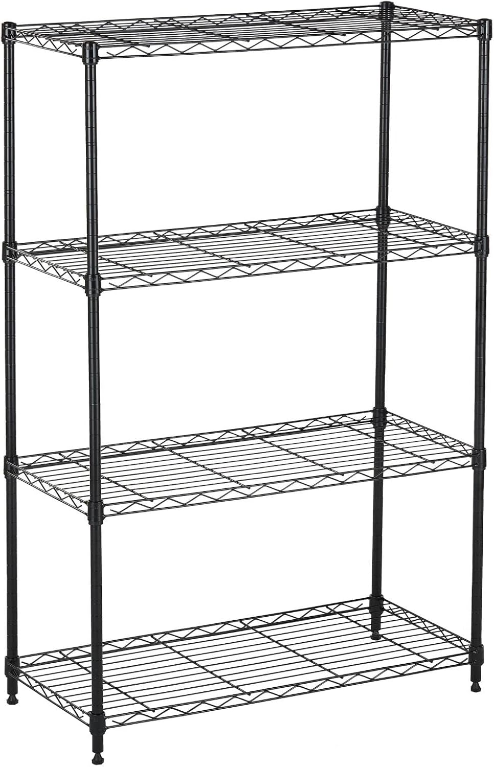 Displays By Jack 4 Tier Wire Shelving Unit Storage Rack, Metal Heavy Duty Utility Organization Units for Products Plant Standing Shelf, Pantry, Garage, Shelf Stand, Black, 14