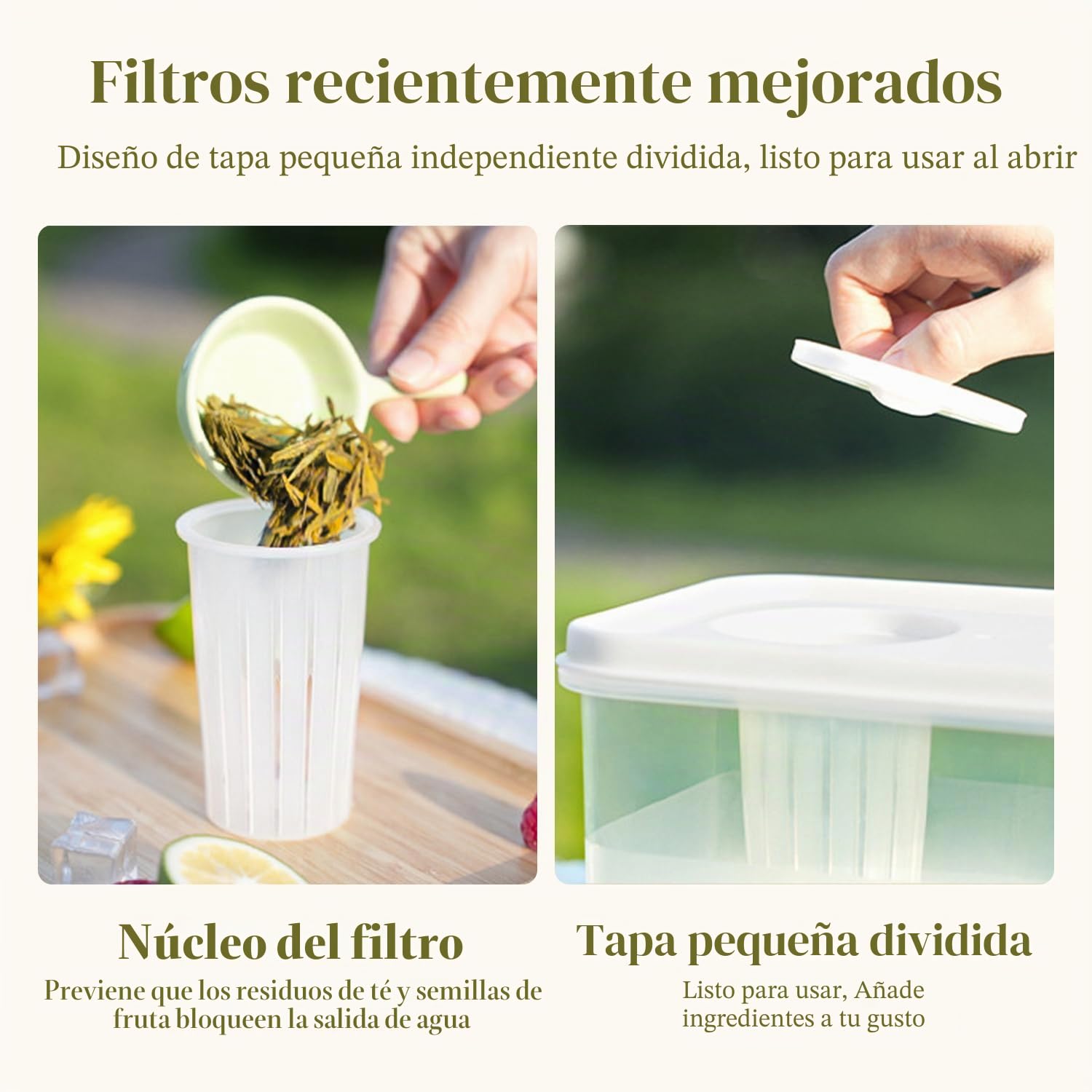 Dispensador de bebidas de 5 litros con grifo, dispensador de bebidas de jugo de agua para refrigerador con filtro y fecha de almacenamiento de registro, dispensadores de bebidas heladas para