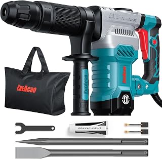 ENEACRO ENDH45 SDS-Max Demolition Hammer: 11 Amp Lightweight 12.8 lbs Jack Hammer for Concrete, Anti-Vibration, Tool Bag & Chisels