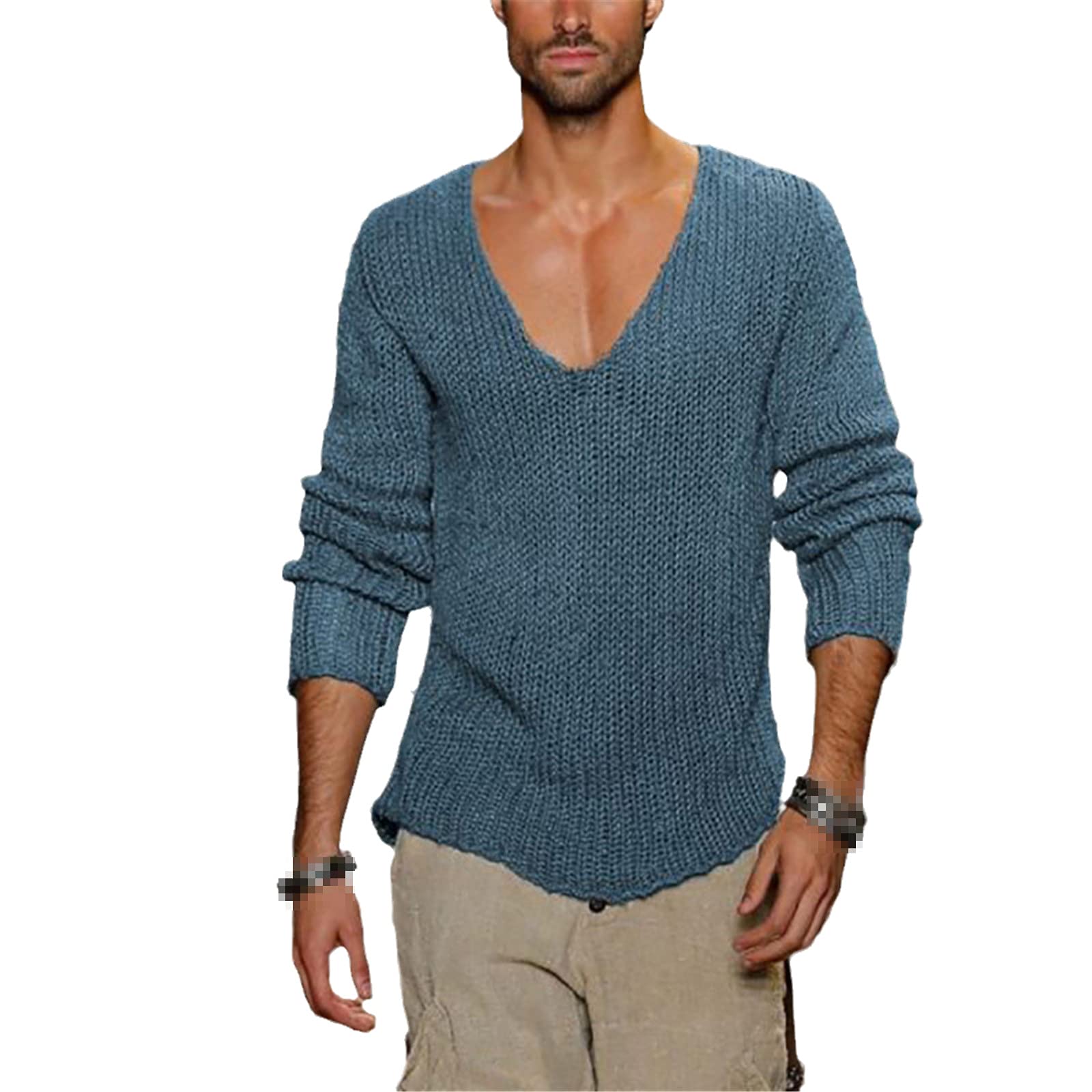 Pull-over Homme En Tricot Britannique - Coupe Ajustée, Manches Longues, Style Décontracté Automne