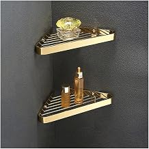 TOMYEUS Bathroom Shelf Bathroom Shelf,Triangle Rack Kitchen Storage Rack Bathroom Shelf Wall Mounted Shelves Holder,for Bathroom,Kitchen,Golden Bathroom Wall Shelves Color A