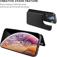 Vista 5 de ONETOP - Funda tipo cartera compatible con iPhone 13 Pro con soporte para tarjetas, funda de piel sintética con ranuras para tarjetas, doble cierre