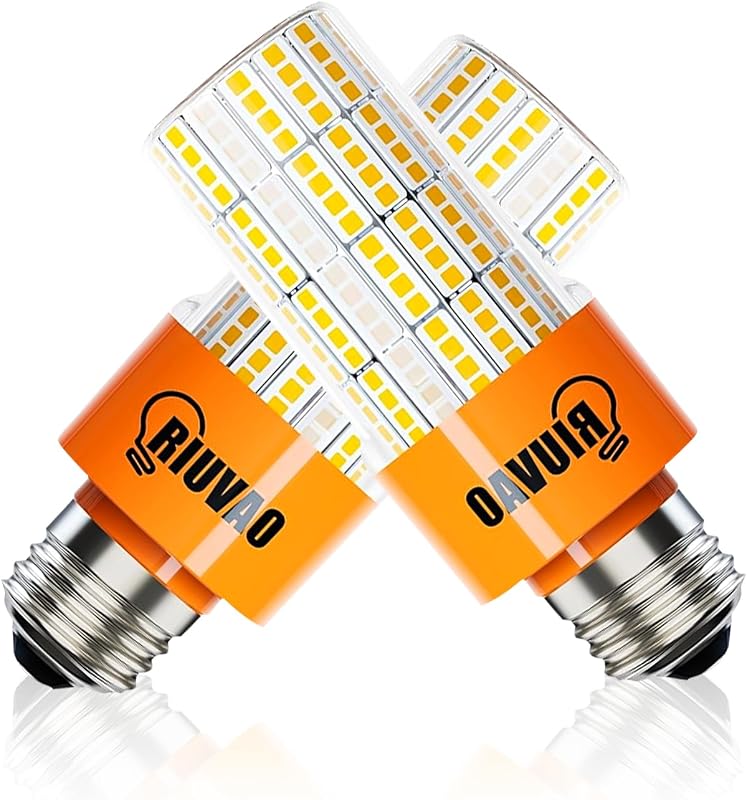 40W LED Corn Light Bulb, 320W Equivalent 5000LM, 5000K Daylight, Waterproof & 90% Energy Saving - E26/e27 Base Corn Cob Light for Home, Garage, Fan (2-Pack)