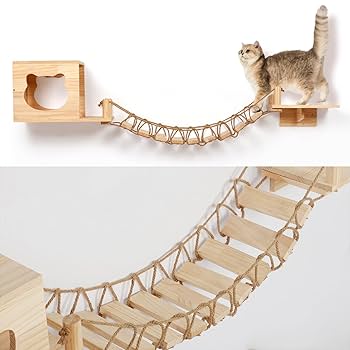 Amazon | aleawol キャットウォーク 木製 100cm 吊り橋 猫