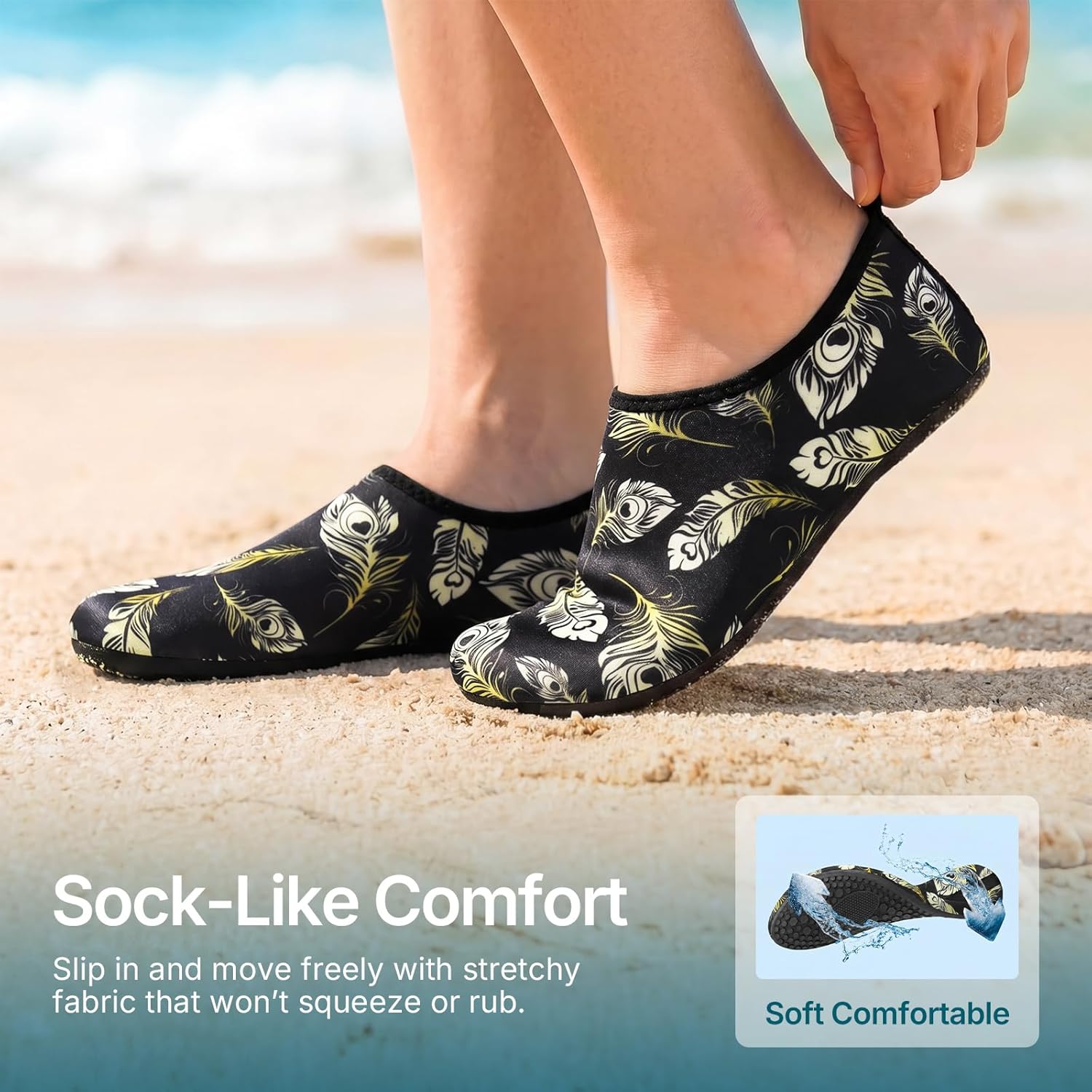 Water Shoes for Women Men Quick-Dry Aqua Socks Swim Beach Outfits Barefoot Yoga Exercise Wear Sport Accessories Pool Camping Must Haves River Hiking Adult Youth Size thumbnail
