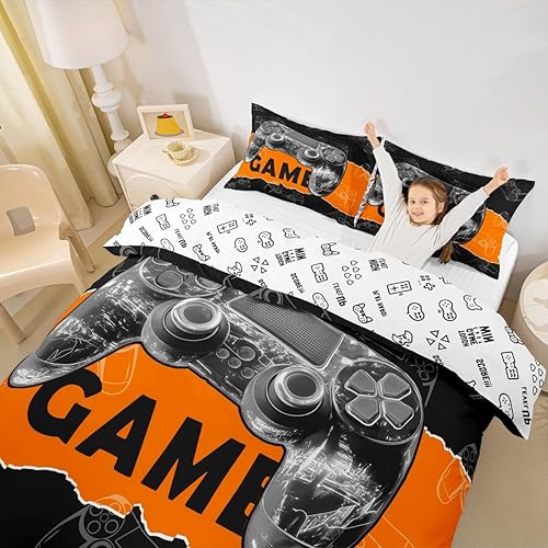 Miniatura 38 de Juego de funda de edredón musical vintage, tamaño individual, diseño retro de los años 80, para niños y niñas, juego de funda de edredón con diseño