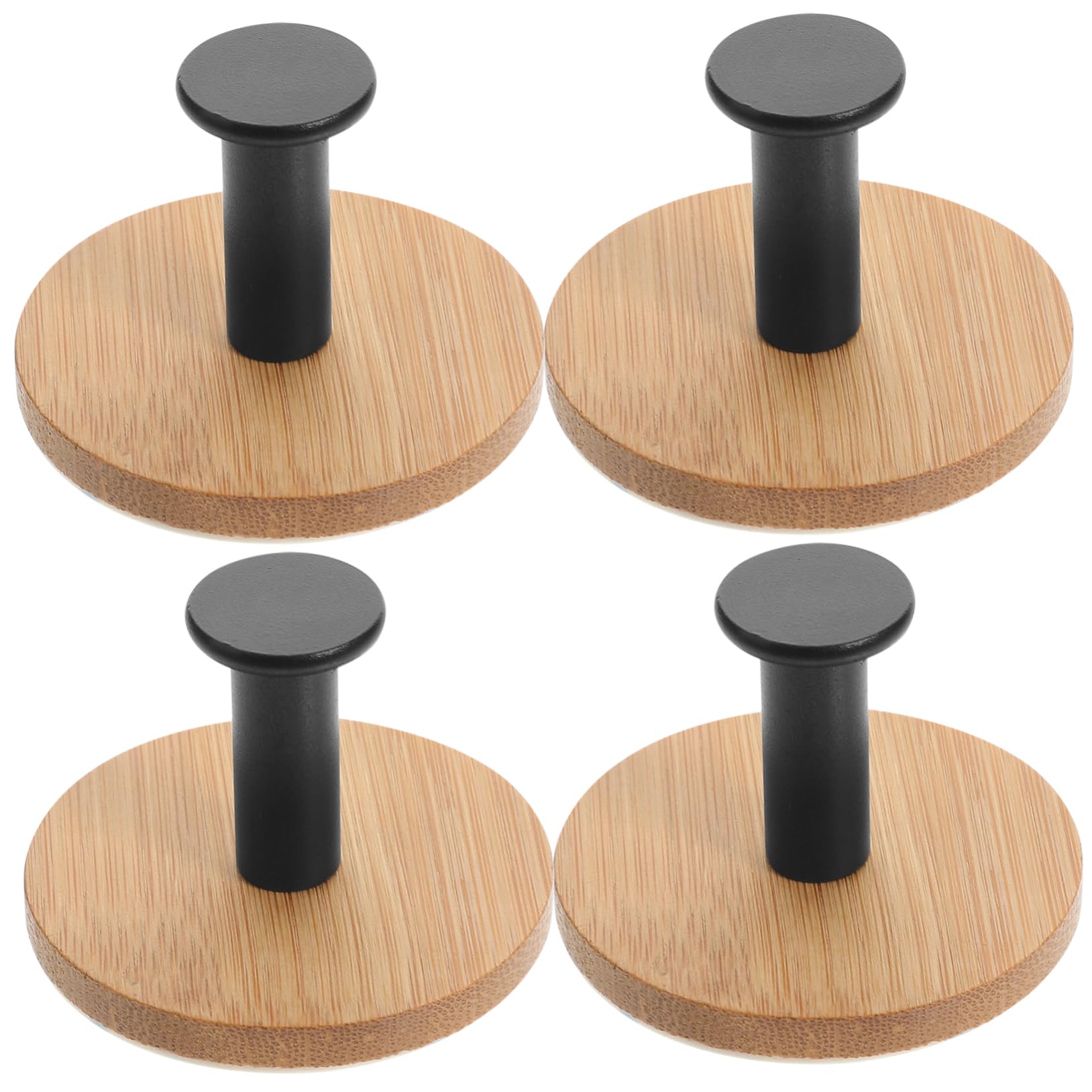 DOITOOL 2 Juegos Gancho Pegajoso De Bambú Gancho Para Toallas Sobre La Puerta Toallero Ganchos De Servicio Pesado Ganchos De Pared Para Ropa Manos Doble Black Acero Inoxidable 4 Piezas