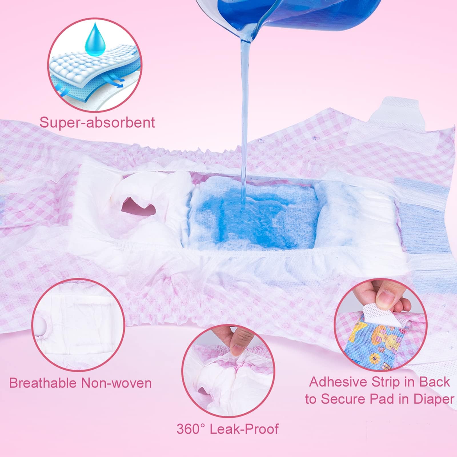 Flying Paws Dog Nappies Female, M-10 Super Absorbent Disposable Diapers with Wetness Indicator - Image 2