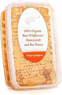 300 g Bio Roh Wildblumen Honigwabe, natürlich, rein, frisch, direkt aus dem Bienenstock, handgefertigt, absolut echtes Pro...