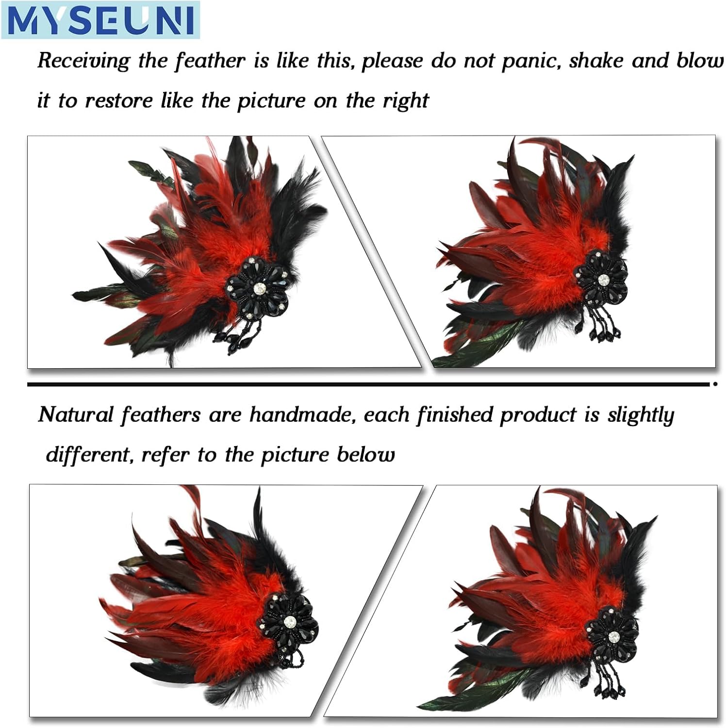 Red Masquerade Mask for Couple -Masquerade Masks Women with Feathers & Venetian Mask Men for Mascarade Party, Mardi Gras, Halloween Cosplay Prom, Christmas - Image 5