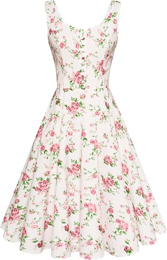 Belle Poque 1950s Vintage Dress for Women Sleeveless Homecoming Dresses Cocktail Party A-Line Summer Dress
