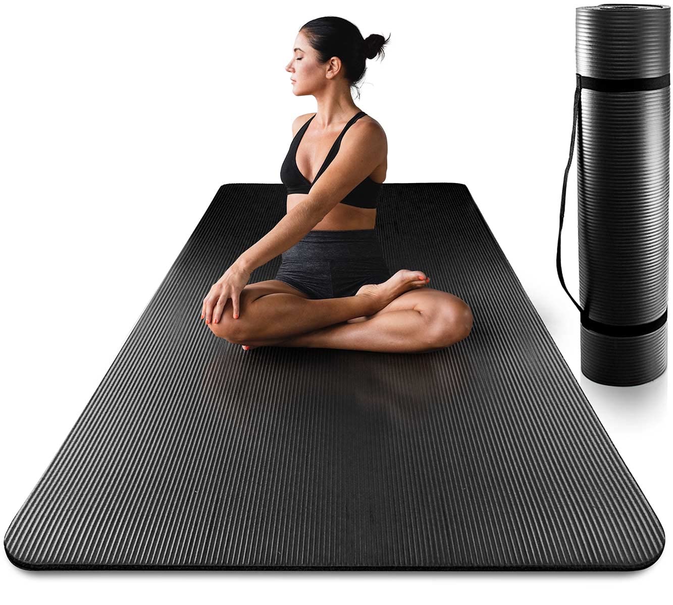 Amazon | 特大トレーニング用マット 80cm×185cm 極厚 15mm 幅広 ヨガ 