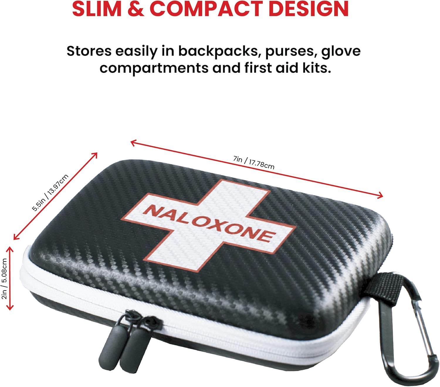 W WILKEN 10 PACK Naloxone Case for Opioid Overdose Kits | Custom Designed Hardshell Case Holds All Formulations of Naloxone | Does Not Include Naloxone (Cases Size: 7"x4.5"x 2") (Black - 10)