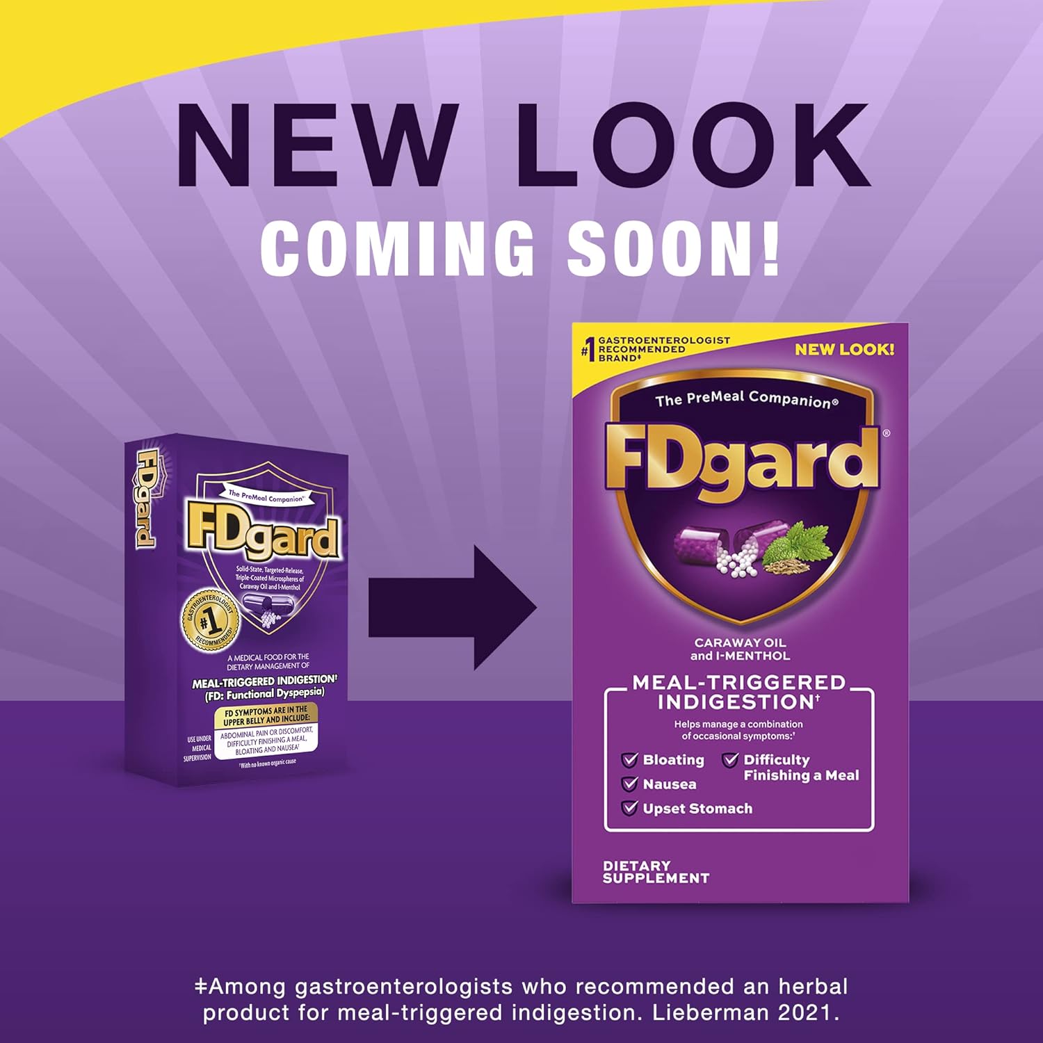 FDgard Dietary Supplement to Help Manage Meal-Triggered Indigestion†, 36 Capsules (Packaging May Vary) : Health & Household