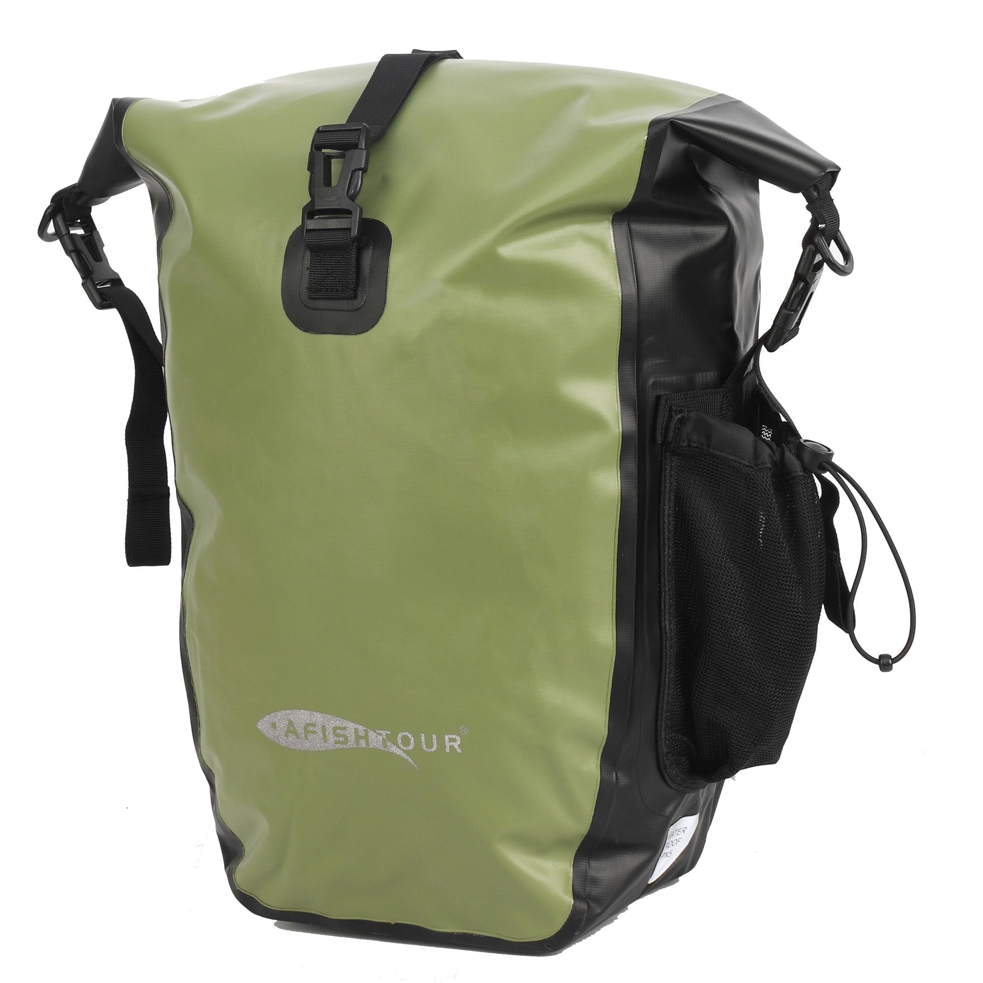 wasserdichte Fahrradtaschen - 50L Satteltaschen für Fahrrad-Gepäckträger - Fahrradtasche für Einkäufe, Laptop(grün, 1 Paar)