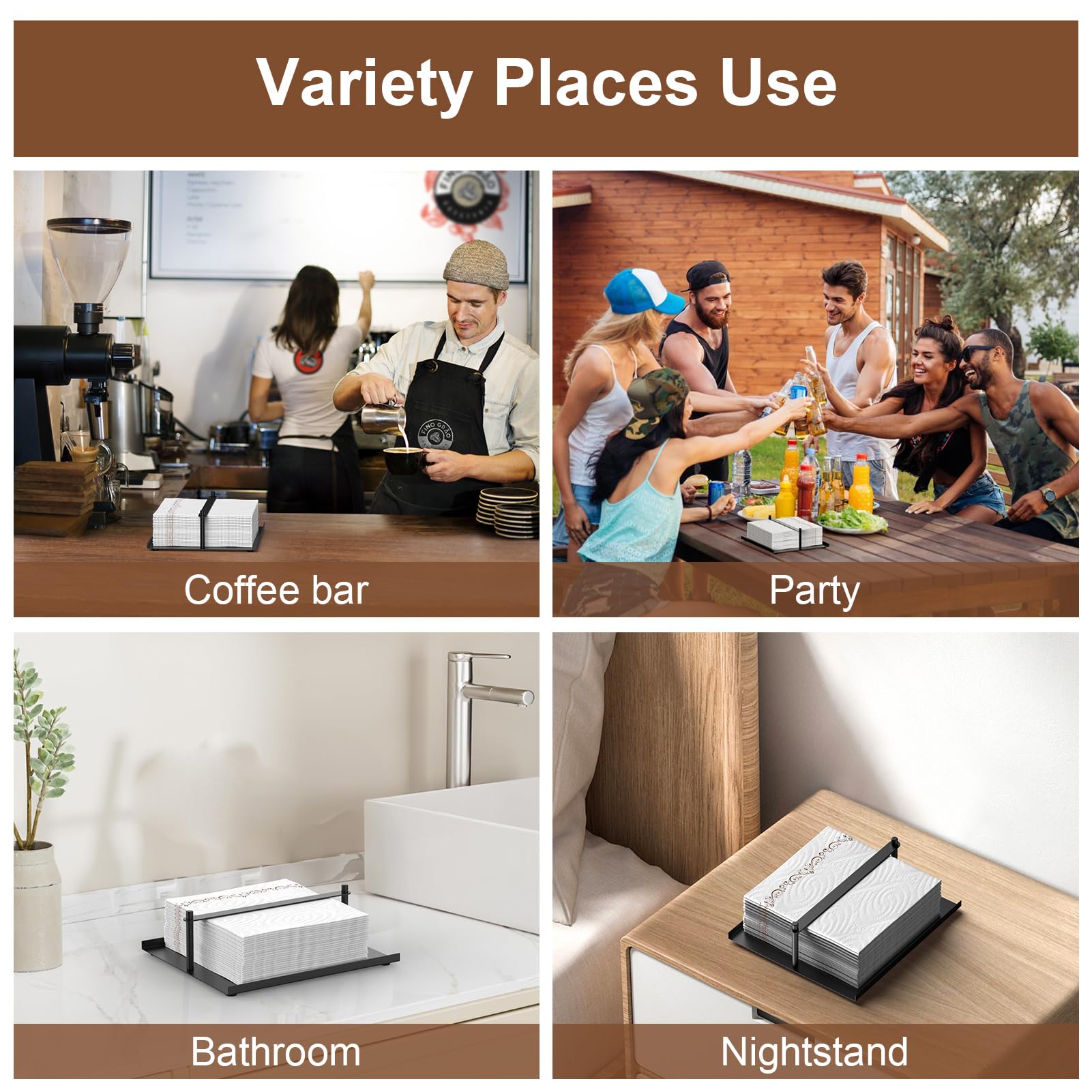 Servilletero para mesa de cocina, moderno dispensador de servilletas para invitados, bandeja para baño, servilletero cuadrado plano para comedor, decoración de sala de papel, oficina,