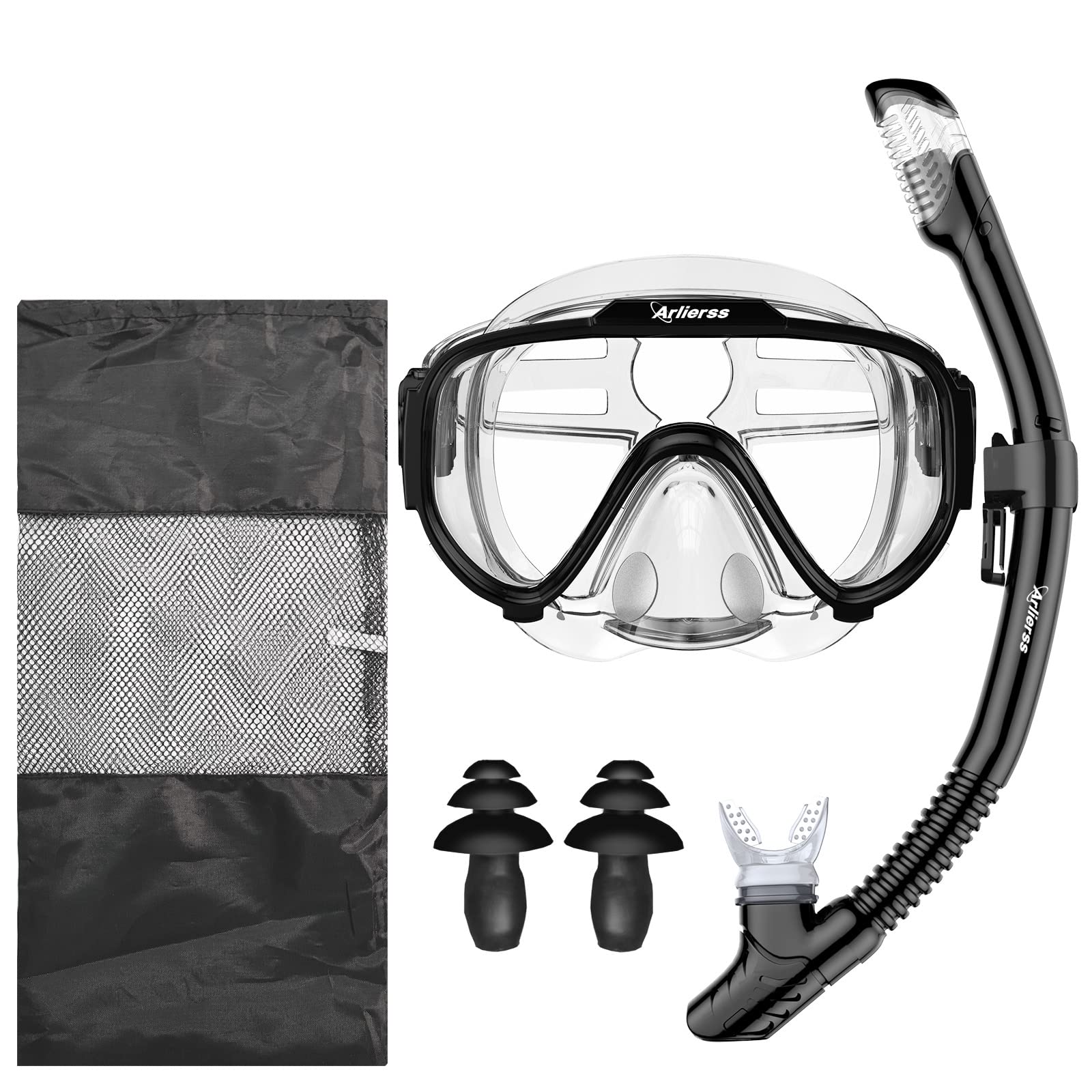 Schnorchelset Erwachsene, Schnorcheln Set mit Schnorchel und Taucherbrille für Herren Damen, Tauchermaske 180° Panorama Anti-Fog Anti-Leck, Premium Dry Schnorchel