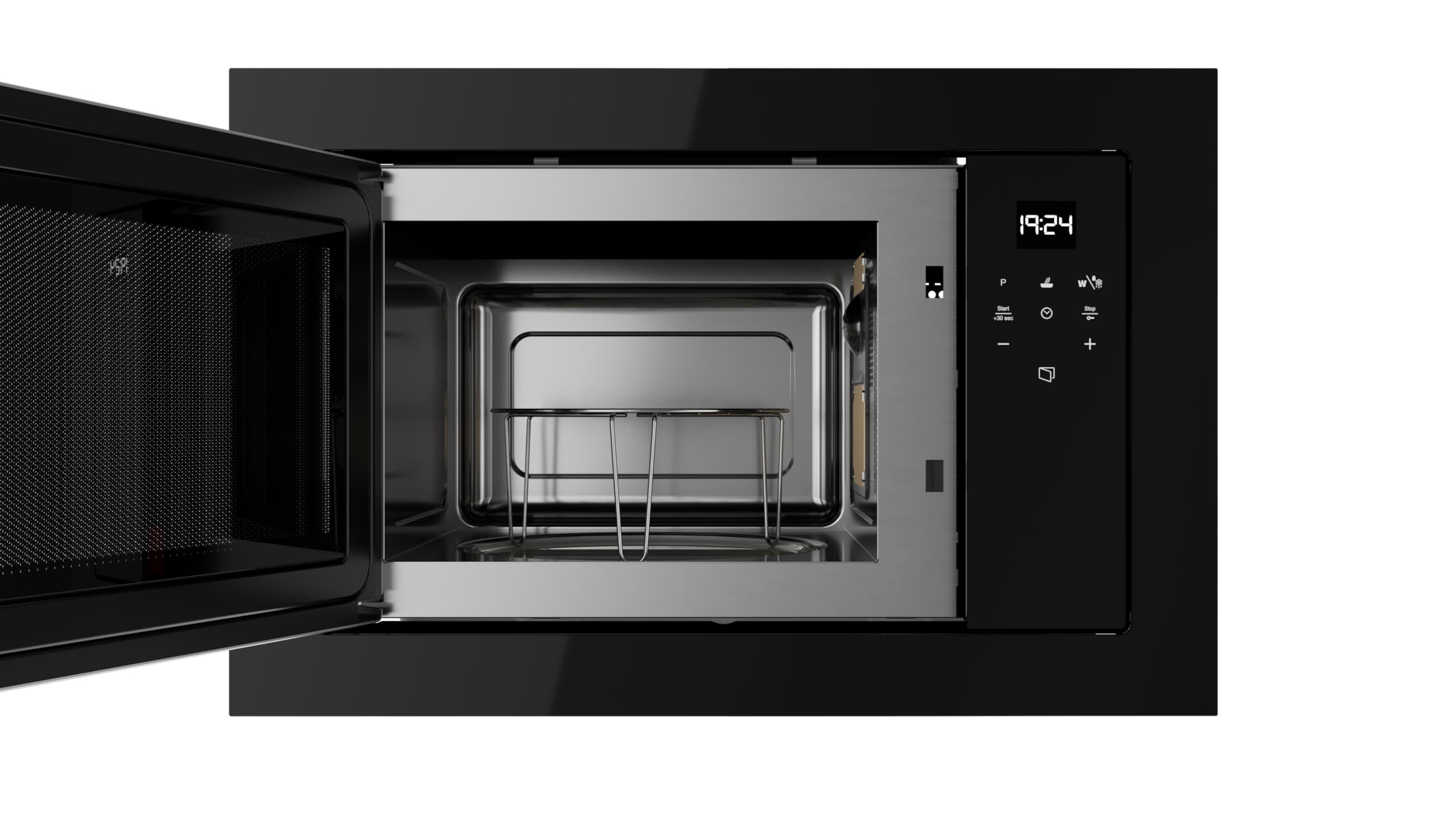 TEKA Microondas Integrable Con Grill, 20 Litros, 5 Niveles De Potencia, 800W, Acero Inoxidable - Modelo MLEG 820 FI BK (Cristal Negro)