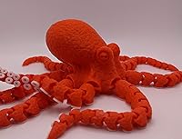 Vista 4 de 3D Printed Octopus - Customizable, Made to Order Articulated Animal Model (X-Large, Purple with Lime Green Tentacles)