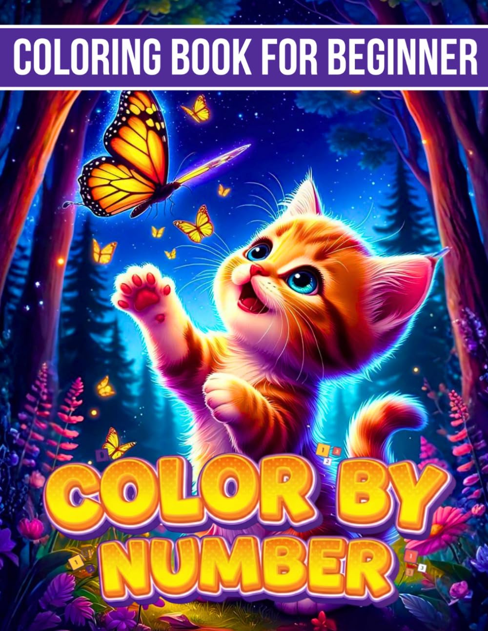 Color by Number Coloring Book for Beginners: 100 Pages Adorable Color by Number Coloring Book Animal Coloring Rat, Frog, Horse Pages Simple Stress ... for Kids, Adults, Seniors & Beginners.
