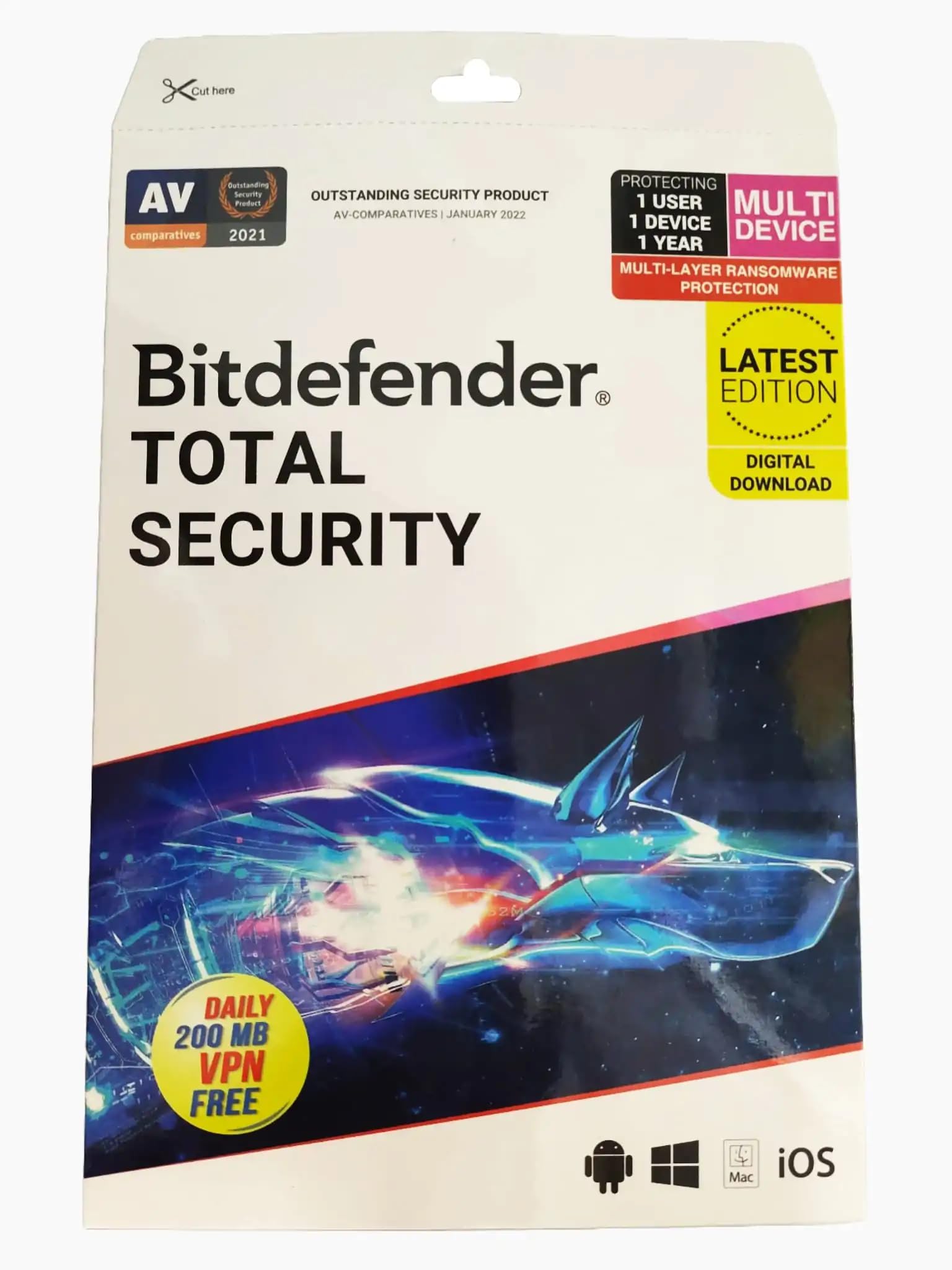 Bitdefender Total Security 1 Device 1 Year Antivirus (1PC 1 Year) Latest 2025 | Complete anti-malware protection: Windows, macOS, Android and iOS | Parental Control | Stops Attacks Before they even begin-image-0