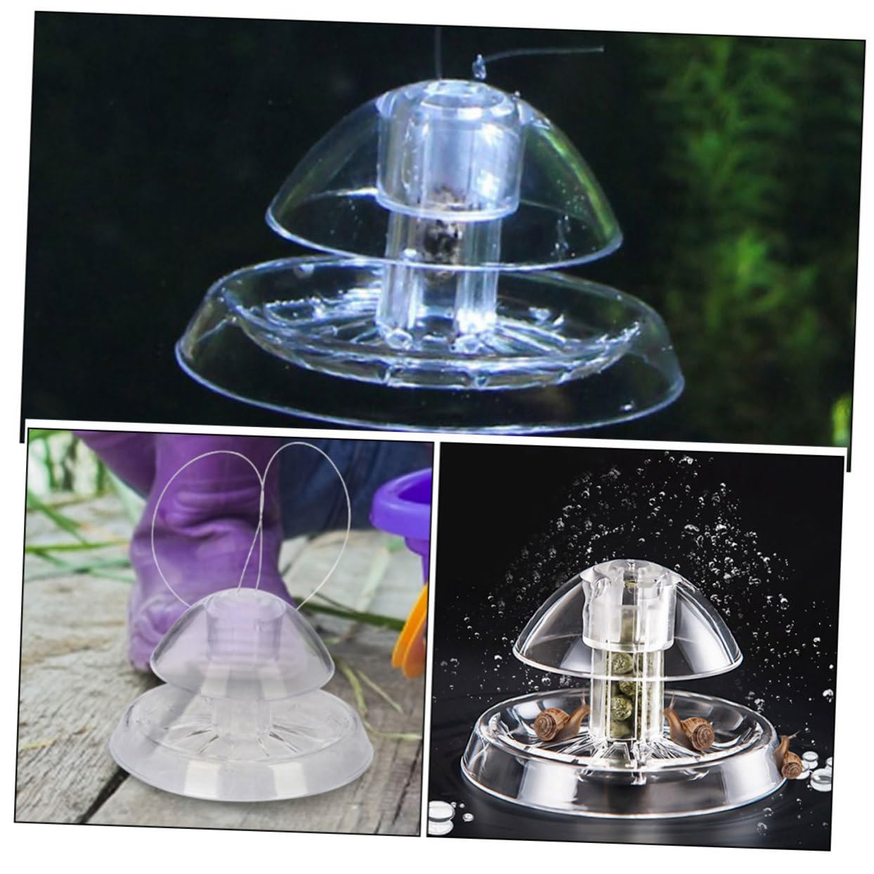 YARNOW 20 Piezas Trampa para Caracoles Capturador de Caracoles Atrapa Caracoles plástico Herramienta para atrapar Caracoles atrapa Caracoles de Acuario Trampa de Caracol Transparente