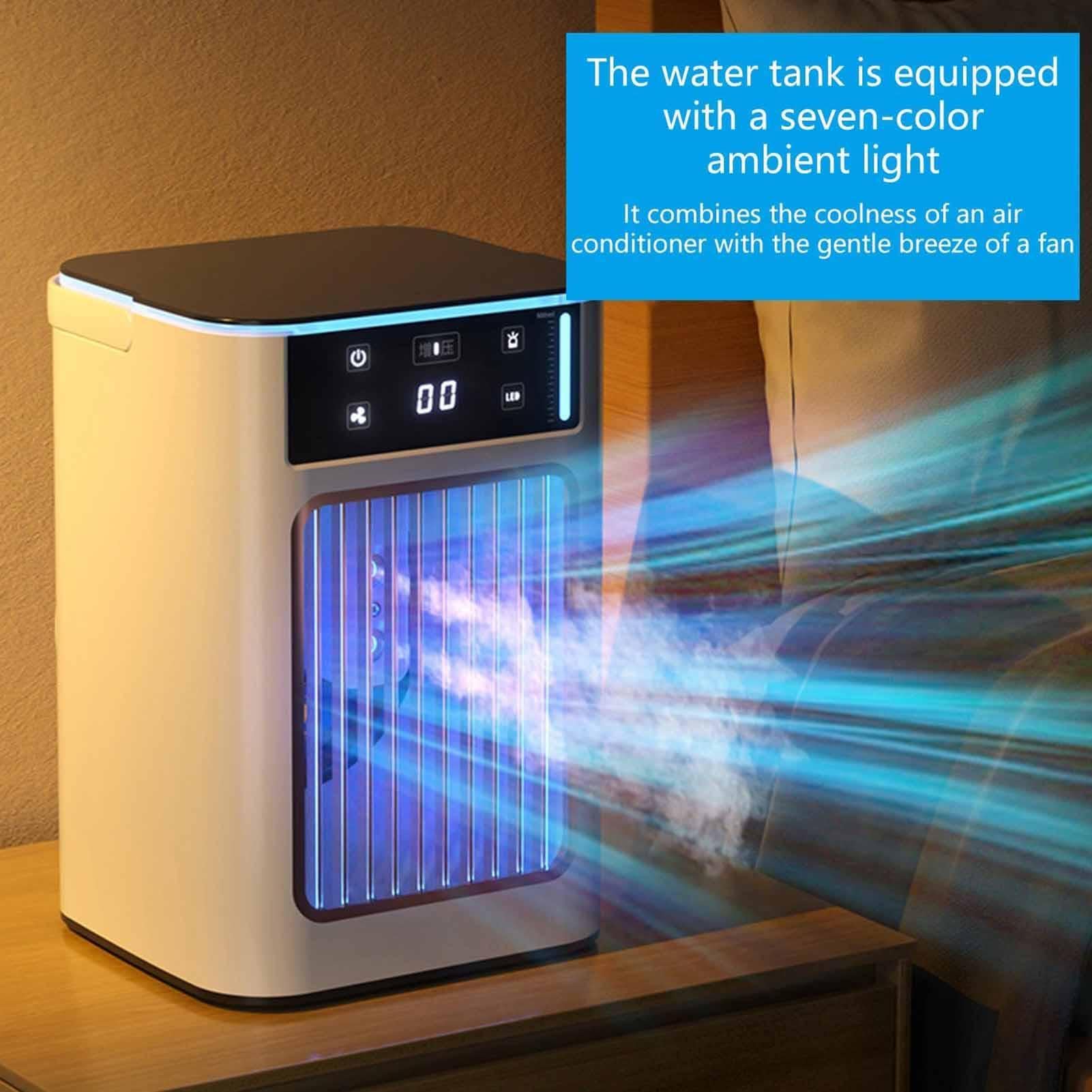 Ventilatore Personale 3 Velocità Ricaricabile Silenzioso | Ventilatore Evaporativo Per Camera Da Per Soggiorno Camera Da Scrivania Dormitorio Viaggio Campeggio Palestra