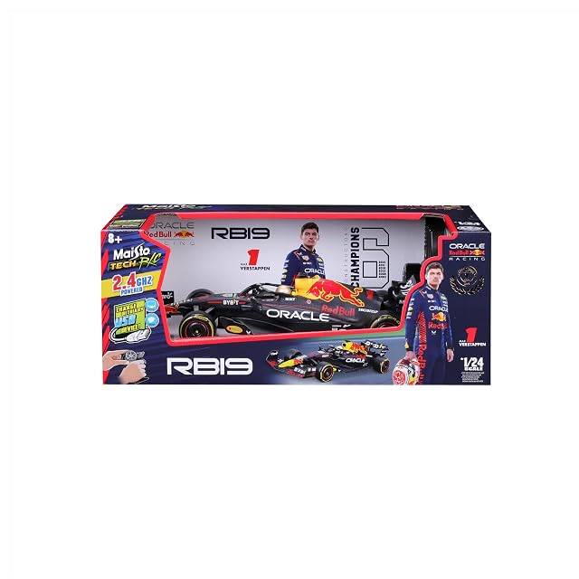 Foto 8 de 8 de Maisto Tech R/C Coche radiocontrol F1 2023 Red Bull RB19 escala 1:24 con batería USB recargable